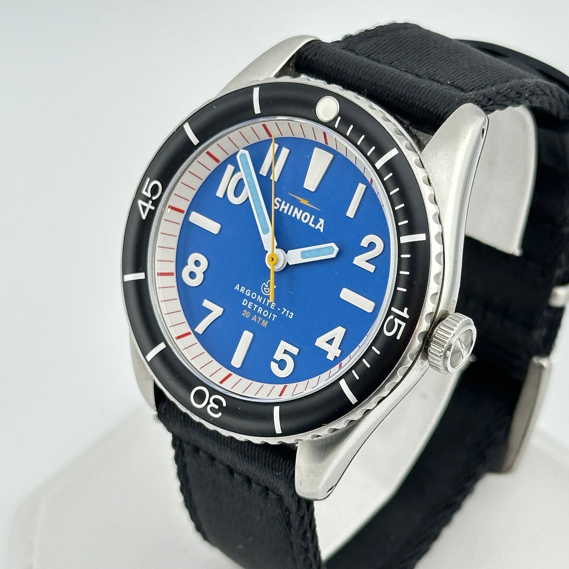 Shinola Argonite 713 “The Duck” Blue Dial 43mm Men’s Diving Watch with 20 ATM Water Resistance