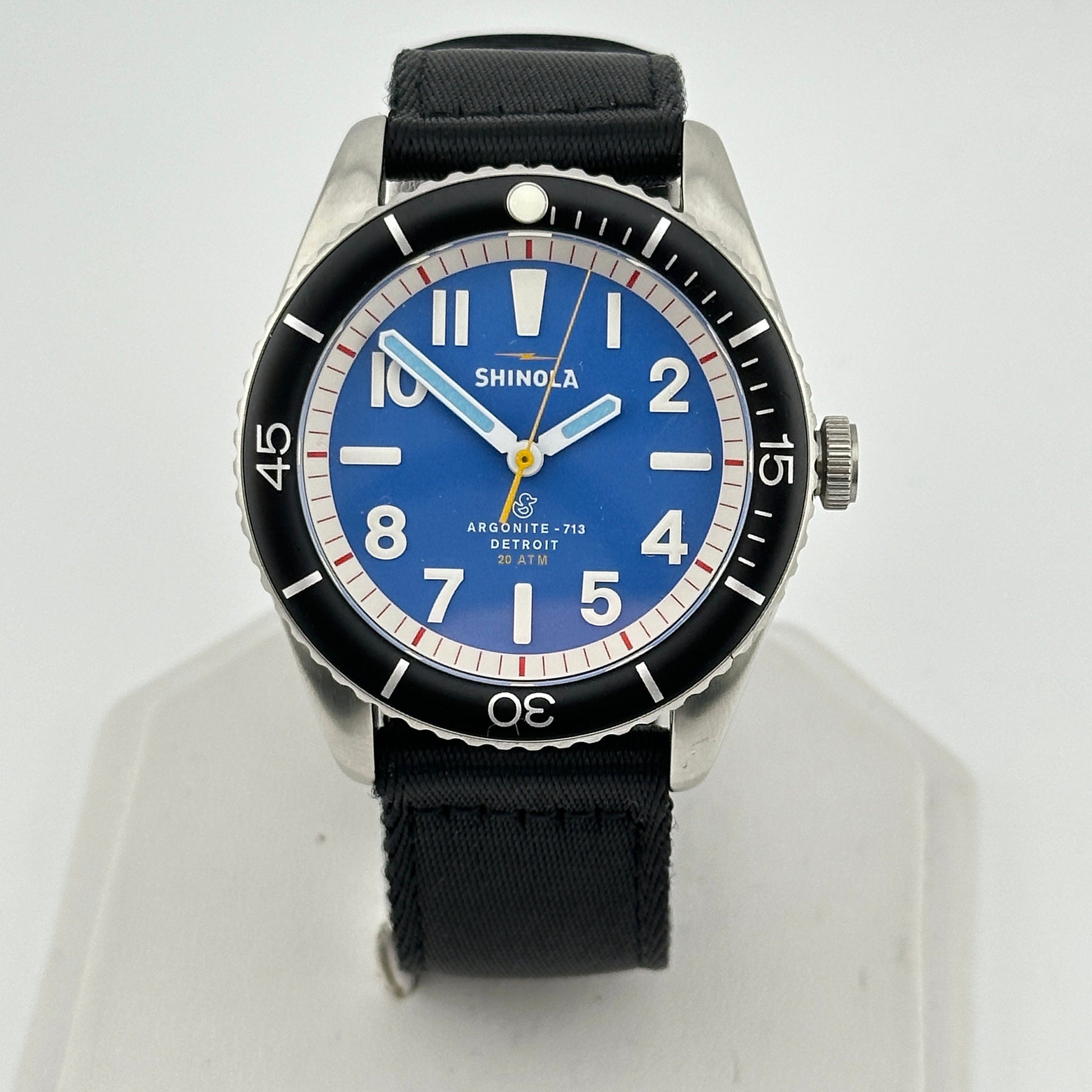 Shinola Argonite 713 “The Duck” Blue Dial 43mm Men’s Diving Watch with 20 ATM Water Resistance