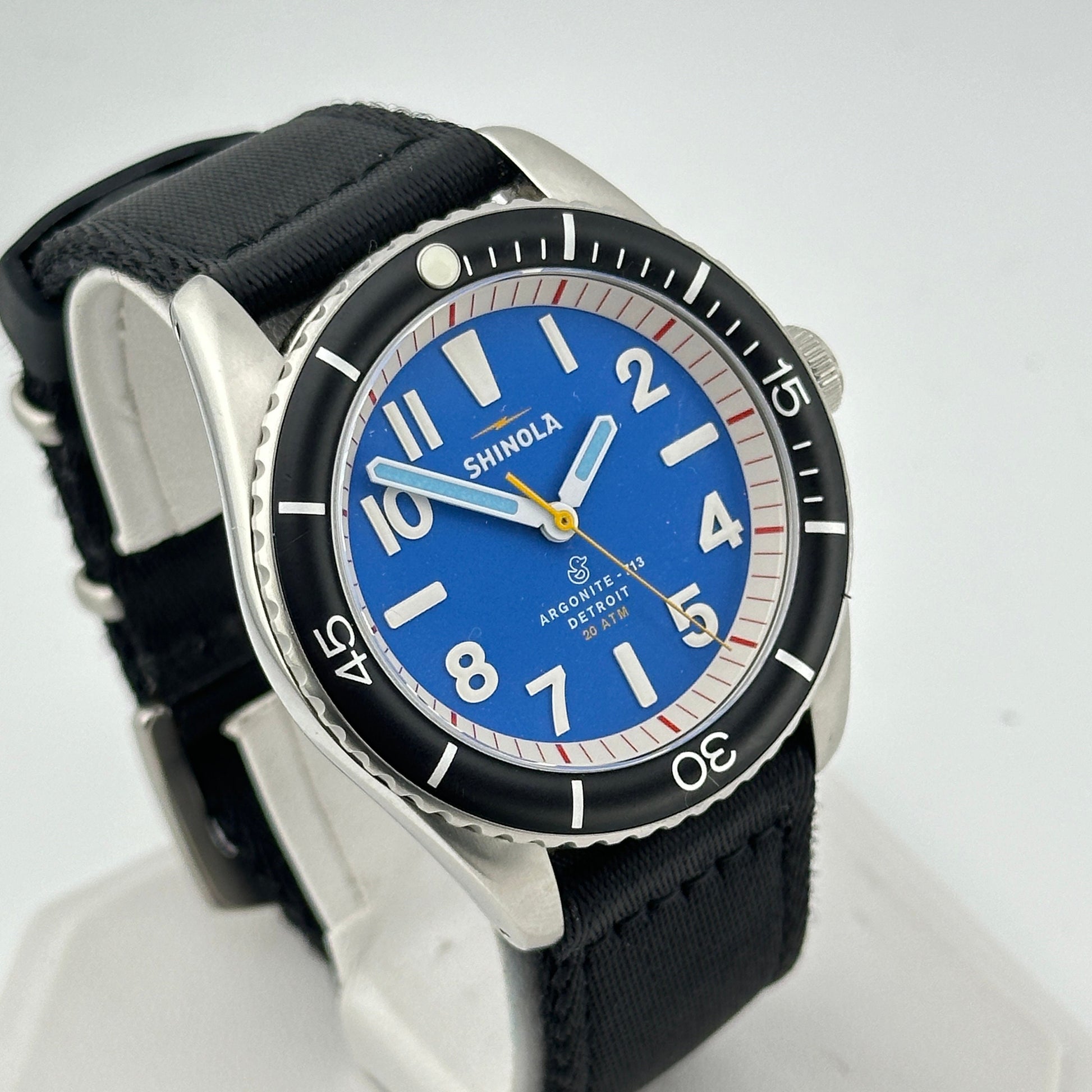 Shinola Argonite 713 “The Duck” Blue Dial 43mm Men’s Diving Watch with 20 ATM Water Resistance