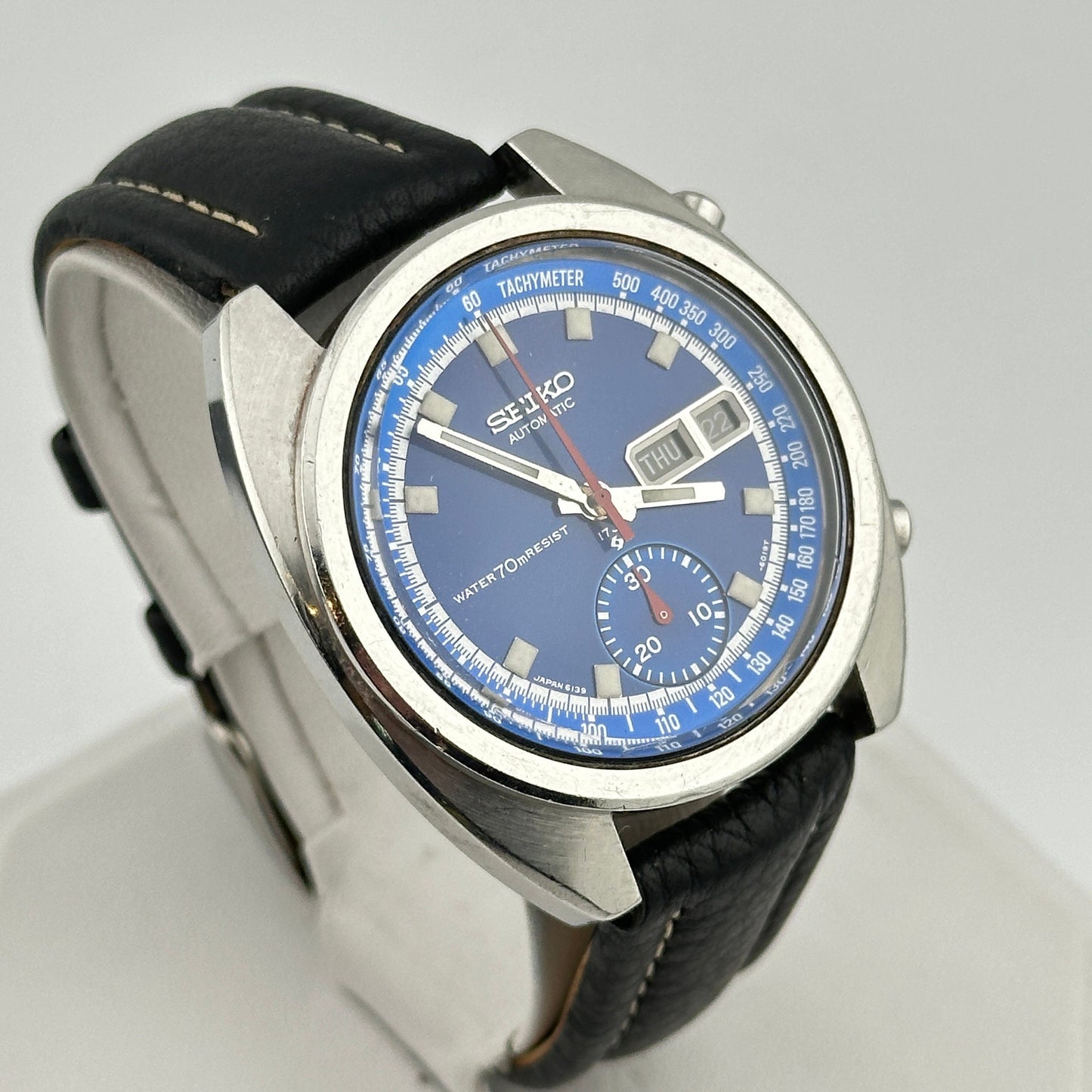 Seiko “Blue Bruce Lee” Speedtimer Automatic Chronograph 39mm Mens Wristwatch c.June 1972