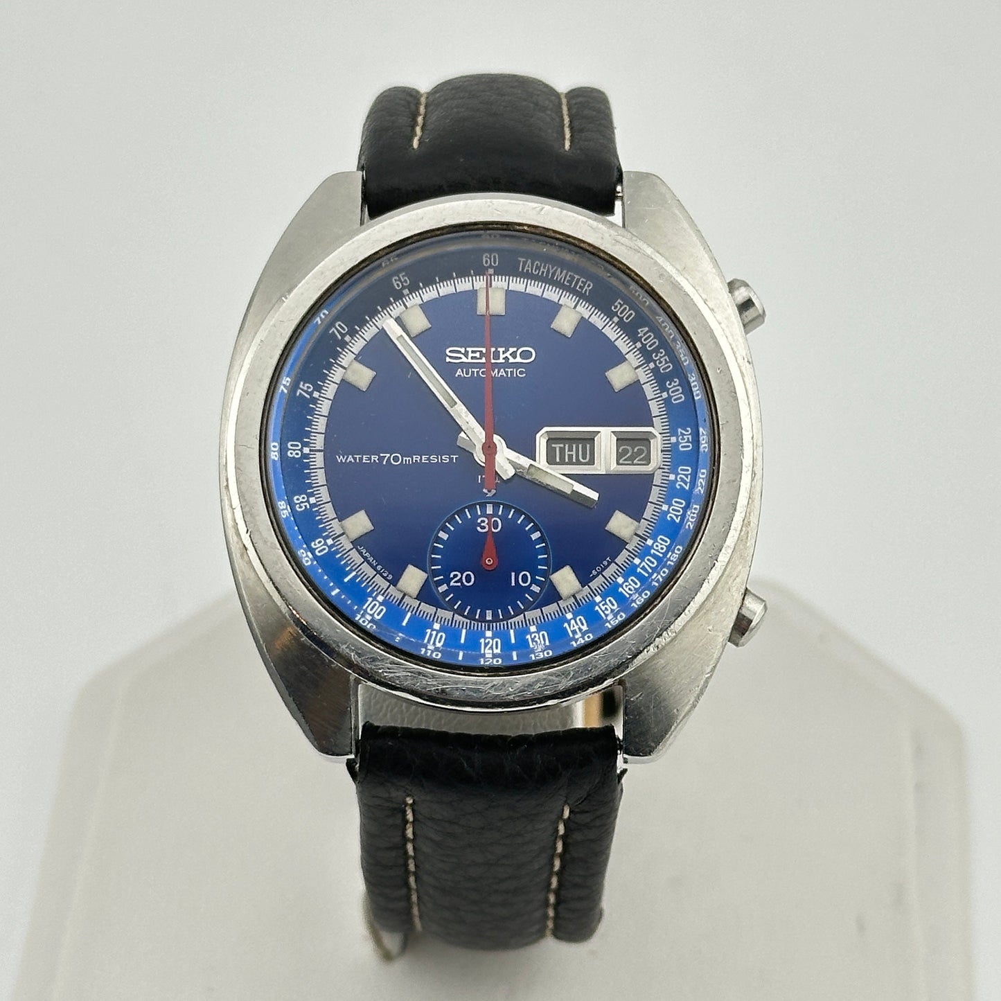 Seiko “Blue Bruce Lee” Speedtimer Automatic Chronograph 39mm Mens Wristwatch c.June 1972