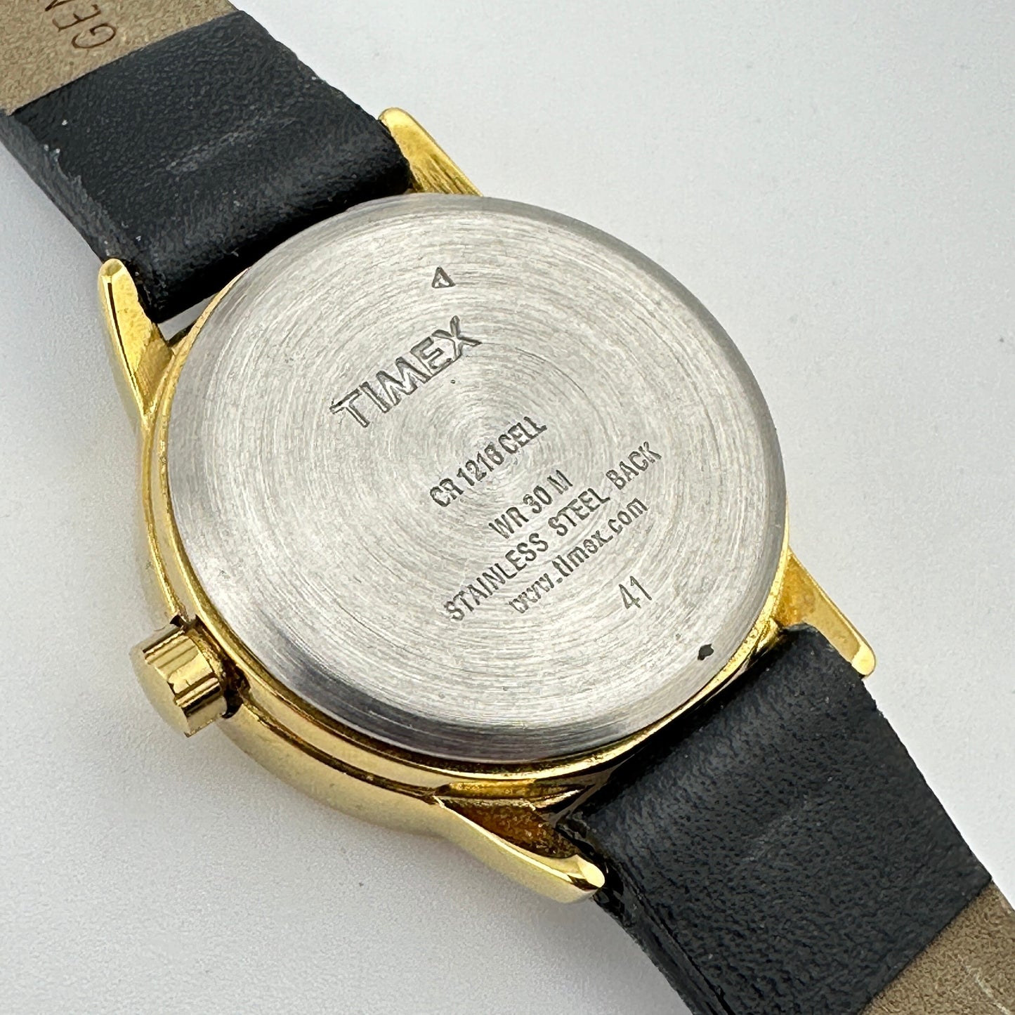 Timex Gold Indiglo 25mm Leather Strap Ladies Watch