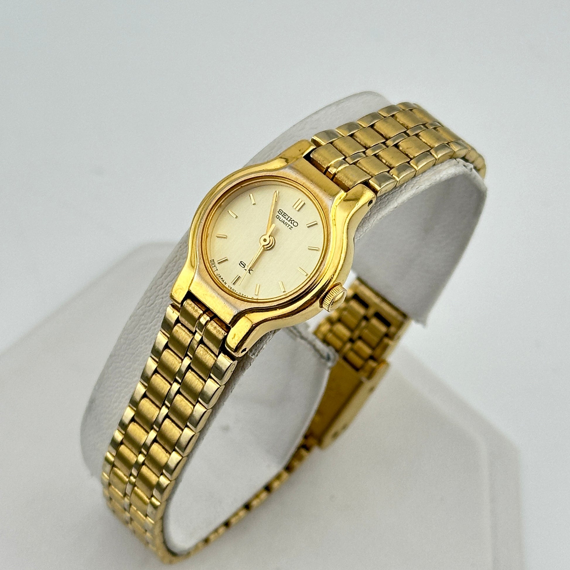 Vintage Seiko SX Gold Tone Ladies 20mm Quartz Wristwatch c. July 1992