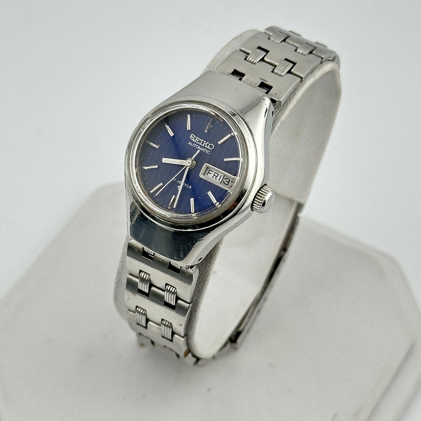 Seiko Automatic Blue Dial Ladies 21 Jewel Wristwatch c.July 1972