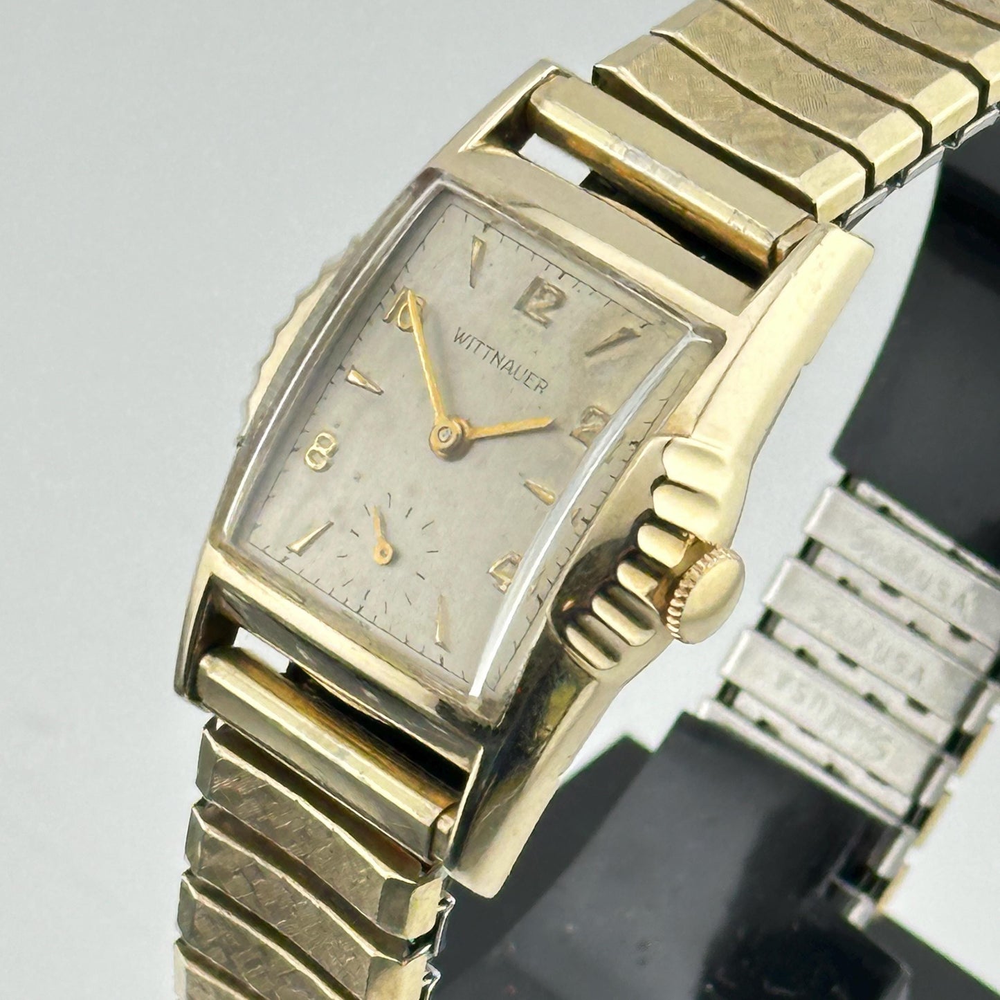 Wittnauer Art Deco 10k Gold Swiss 28mm Men’s Tank Watch