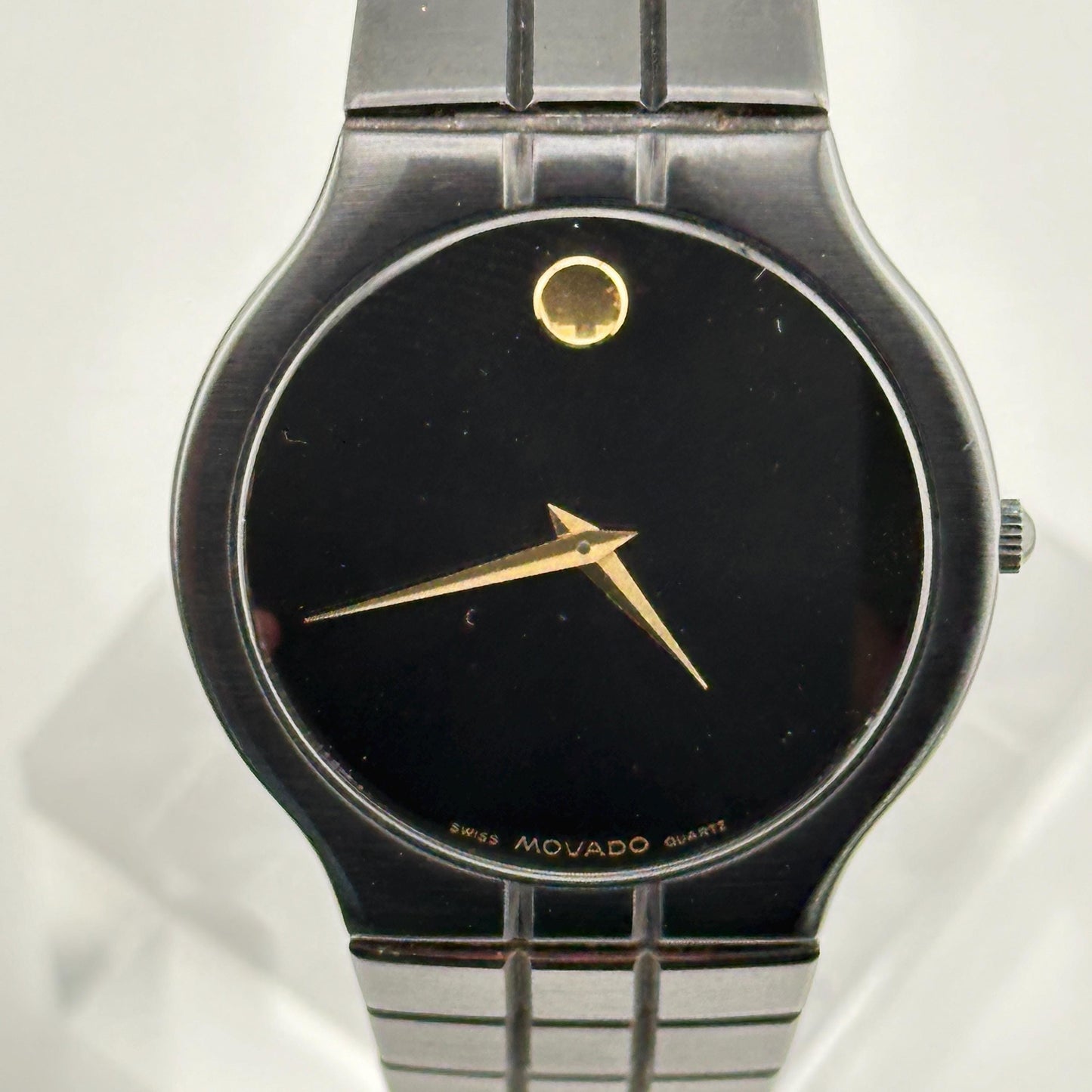 Movado Black PVD Coated "Museum Dial" 32mm Men's Rare Wristwatch