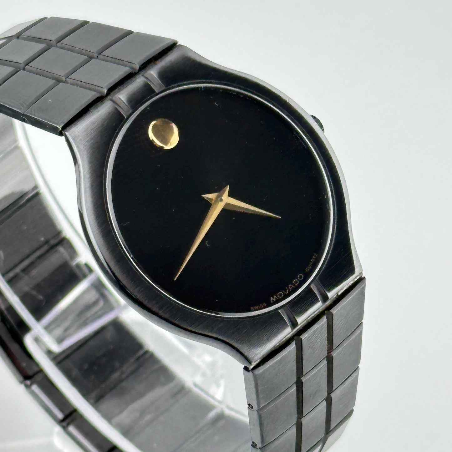 Movado Black PVD Coated "Museum Dial" 32mm Men's Rare Wristwatch