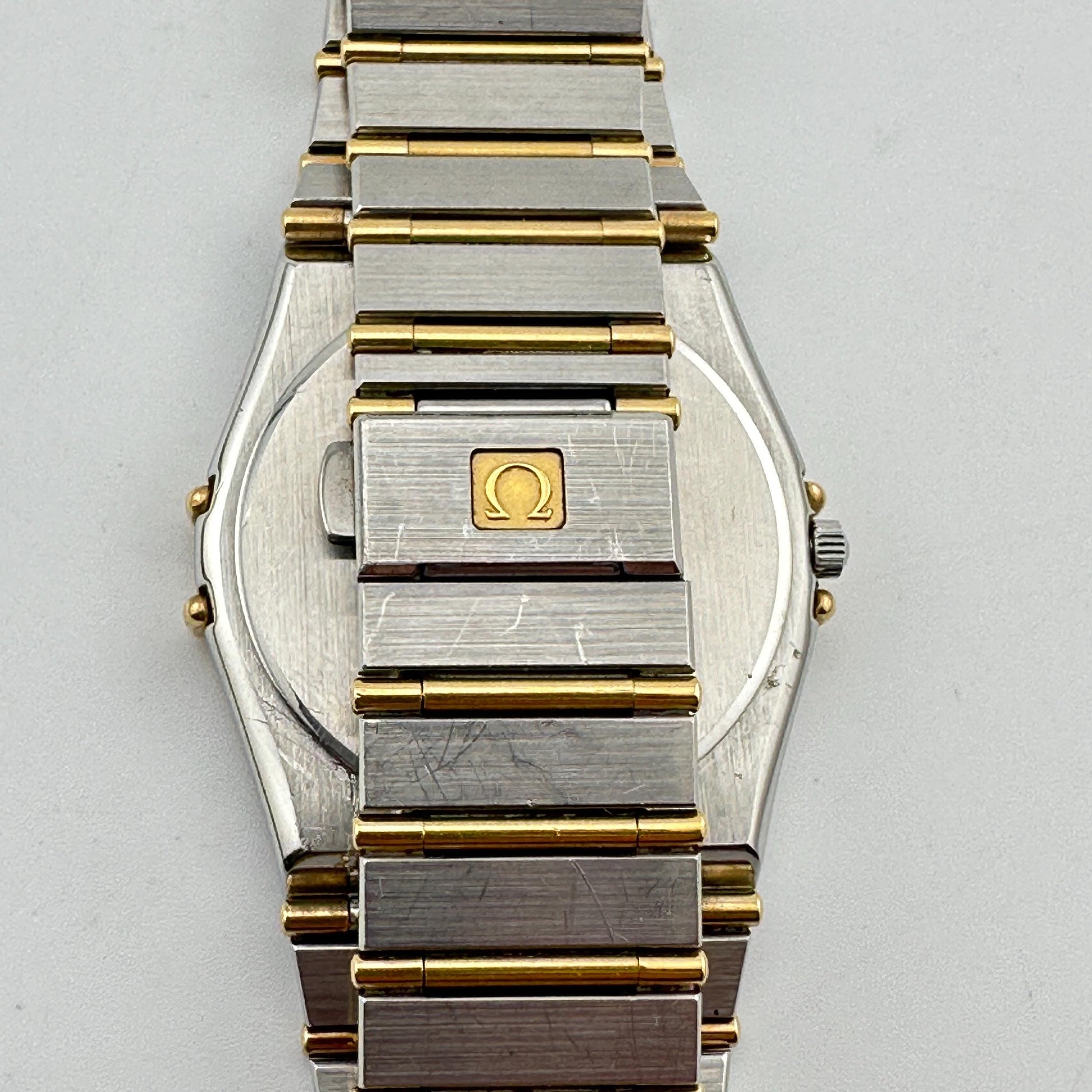 Omega Constellation 36mm Stainless Steel & 18K Gold Mens Day/Date Watch c. 1990s