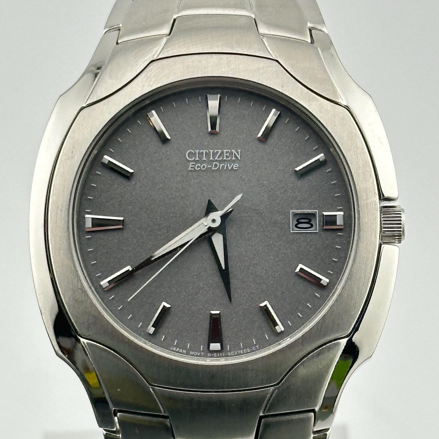 Vintage Citizen Eco-Drive Stainless Steel Day Date 38mm Mens Watch