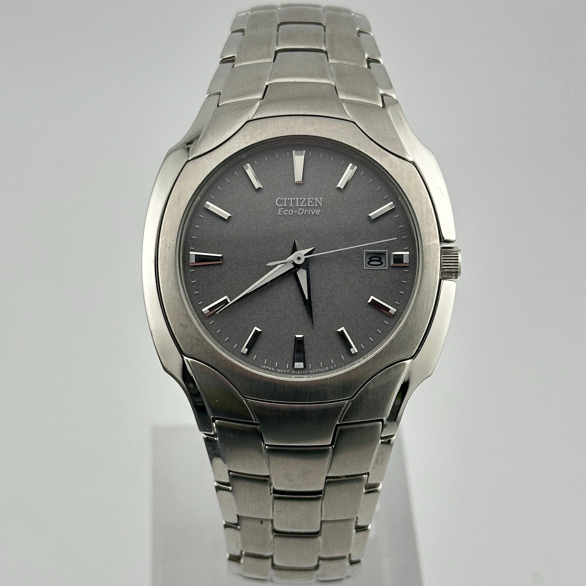 Vintage Citizen Eco-Drive Stainless Steel Day Date 38mm Mens Watch