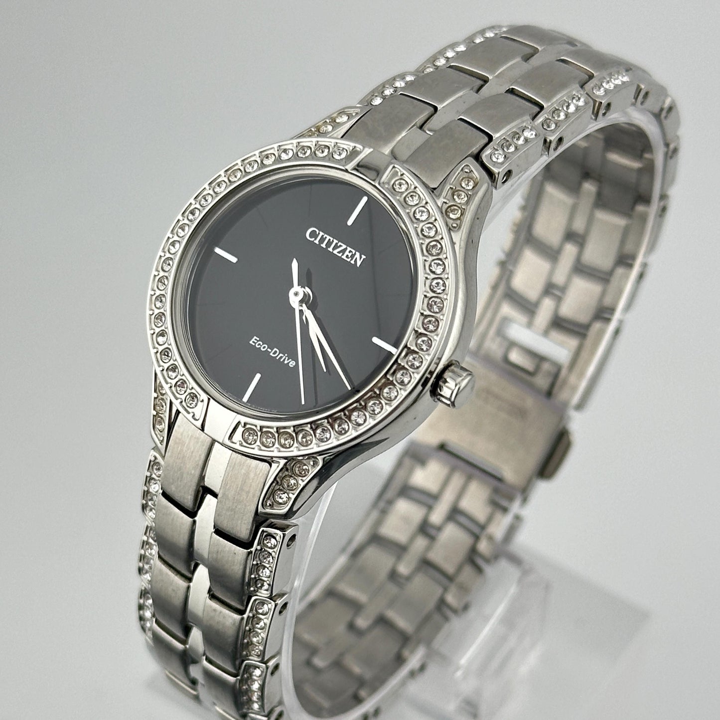 Citizen Silhouette Eco-Drive Stainless steel 28mm Ladies watch with Crystal bezel