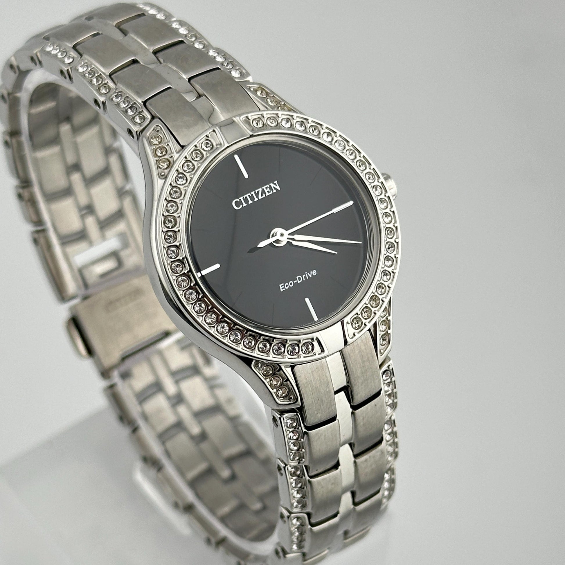 Citizen Silhouette Eco-Drive Stainless steel 28mm Ladies watch with Crystal bezel