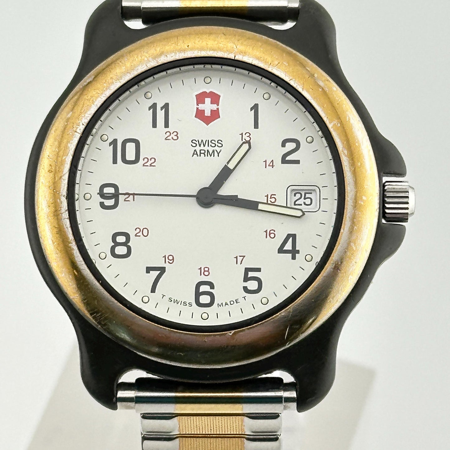 Victorinox Swiss Army Cavalry Gold Bezel 41mm Mens Watch c. 1995