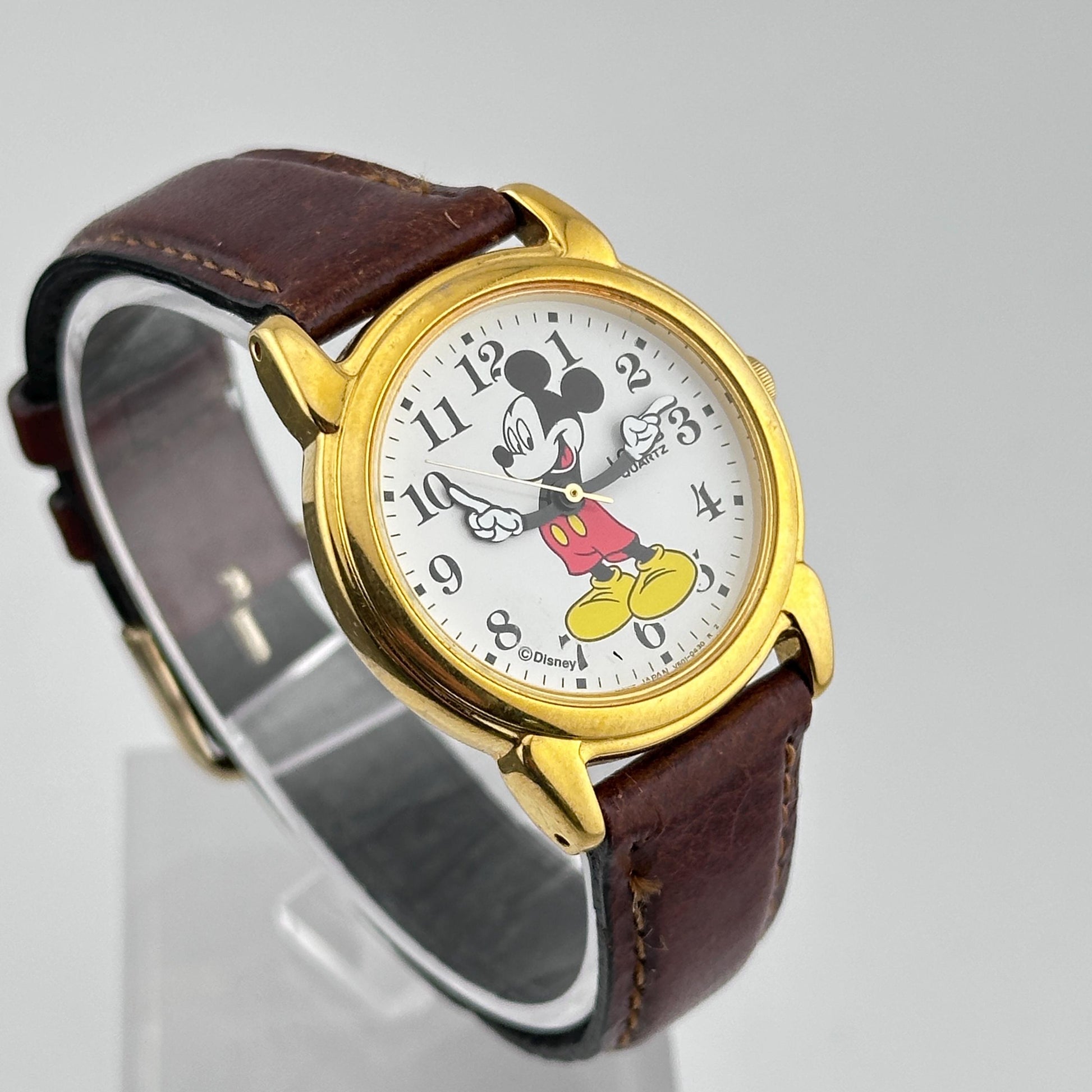 Mickey Mouse 30mm Gold Tone Midsized Quartz Watch