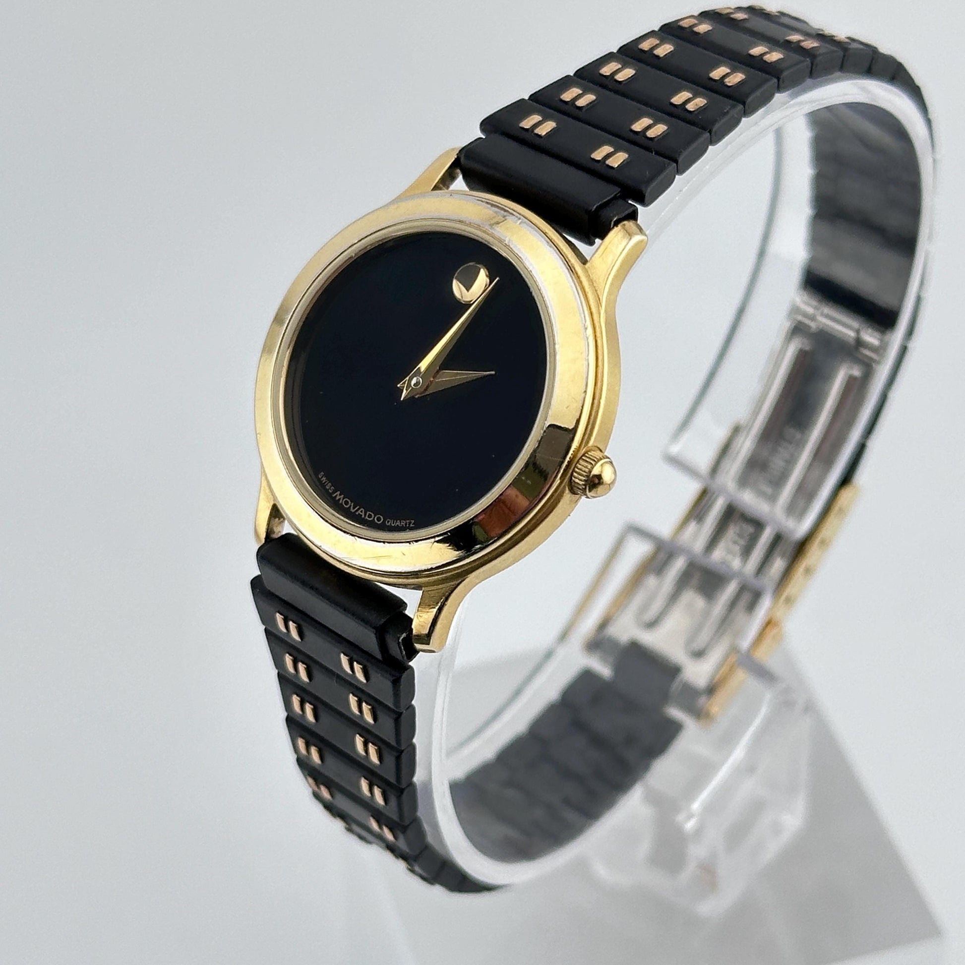 Movado Black and Gold Museum Dial Ladies 26mm Watch