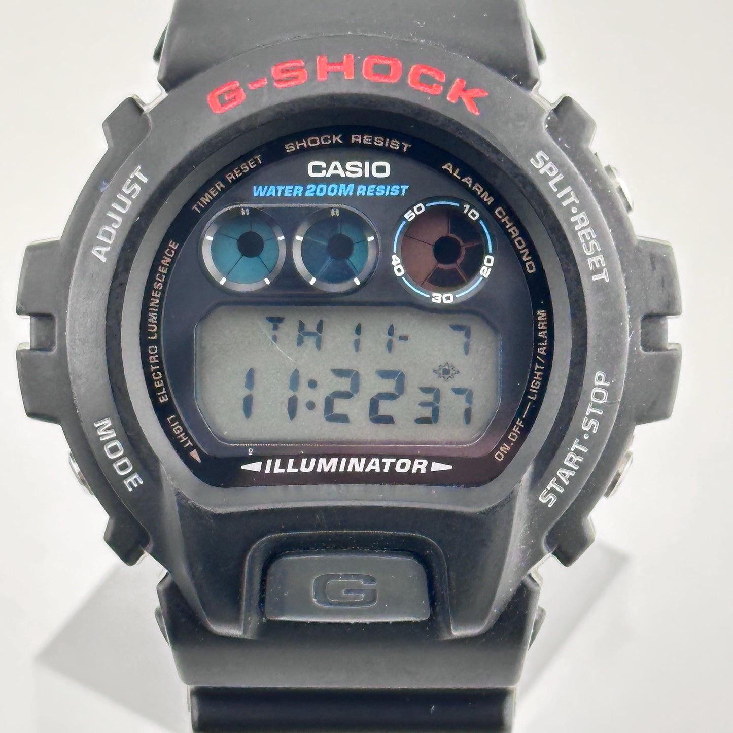 Casio G Shock Digital 200M Black w/ Red Accents 50mm Men’s Watch