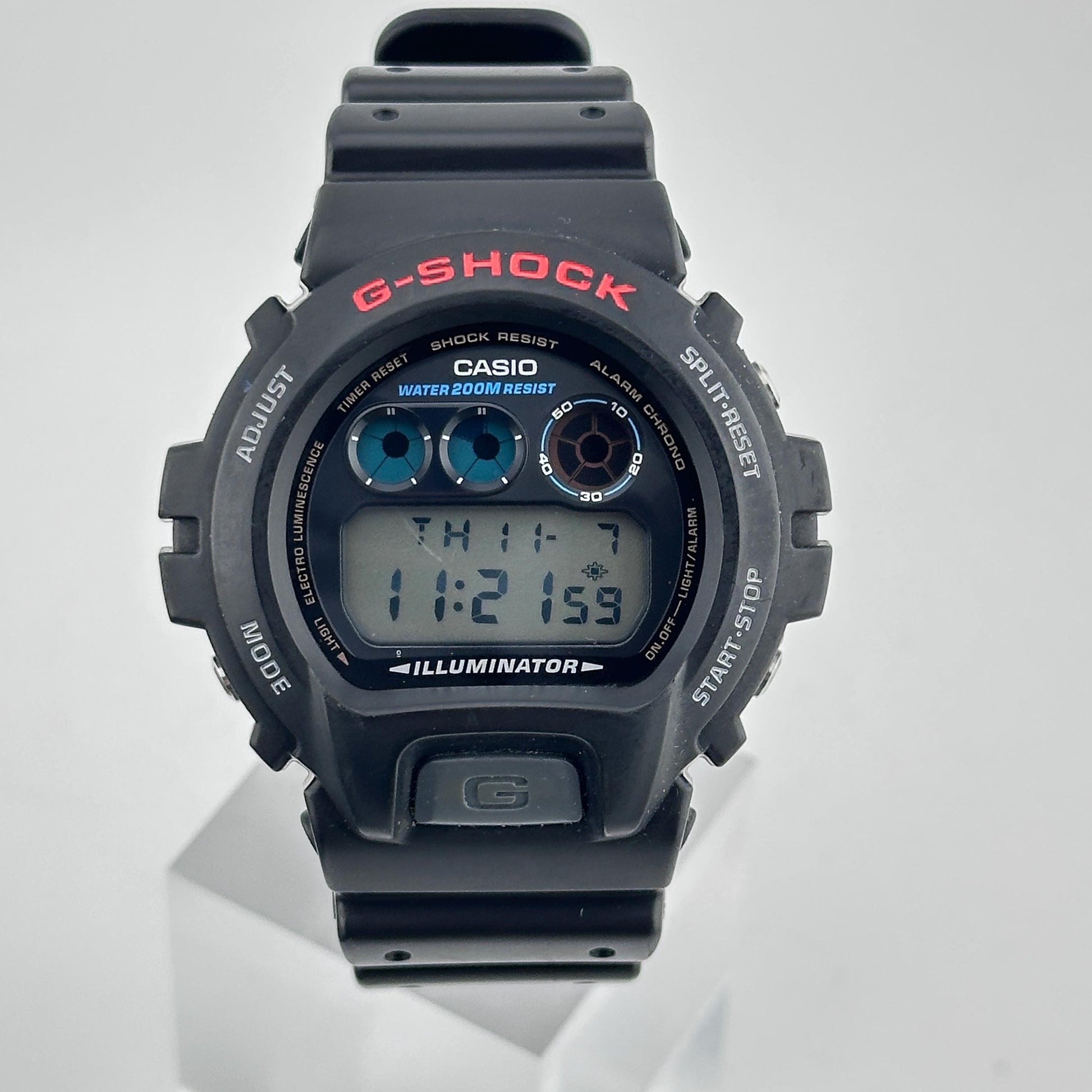 Casio G Shock Digital 200M Black w/ Red Accents 50mm Men’s Watch