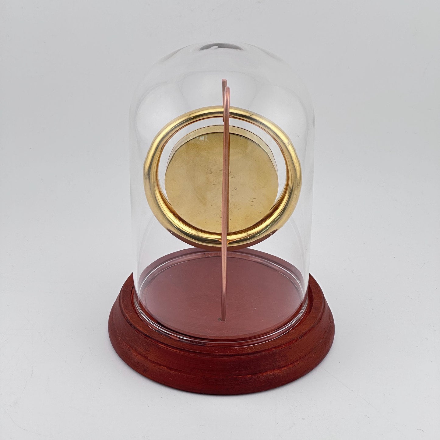 Movado Gold Museum Dial Desk Clock Under Glass Dome