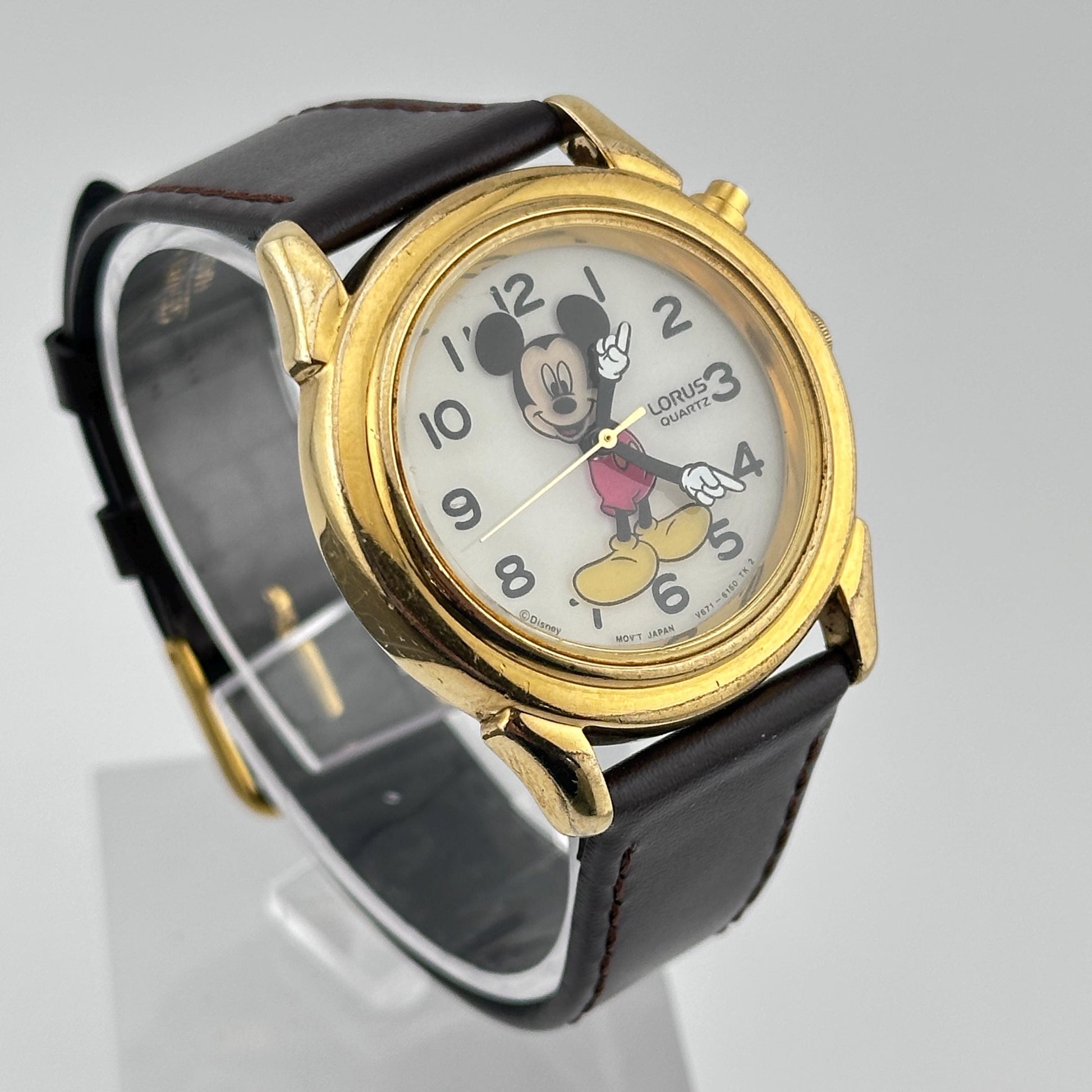 Mickey Mouse 30mm Gold Tone Midsized Quartz Watch