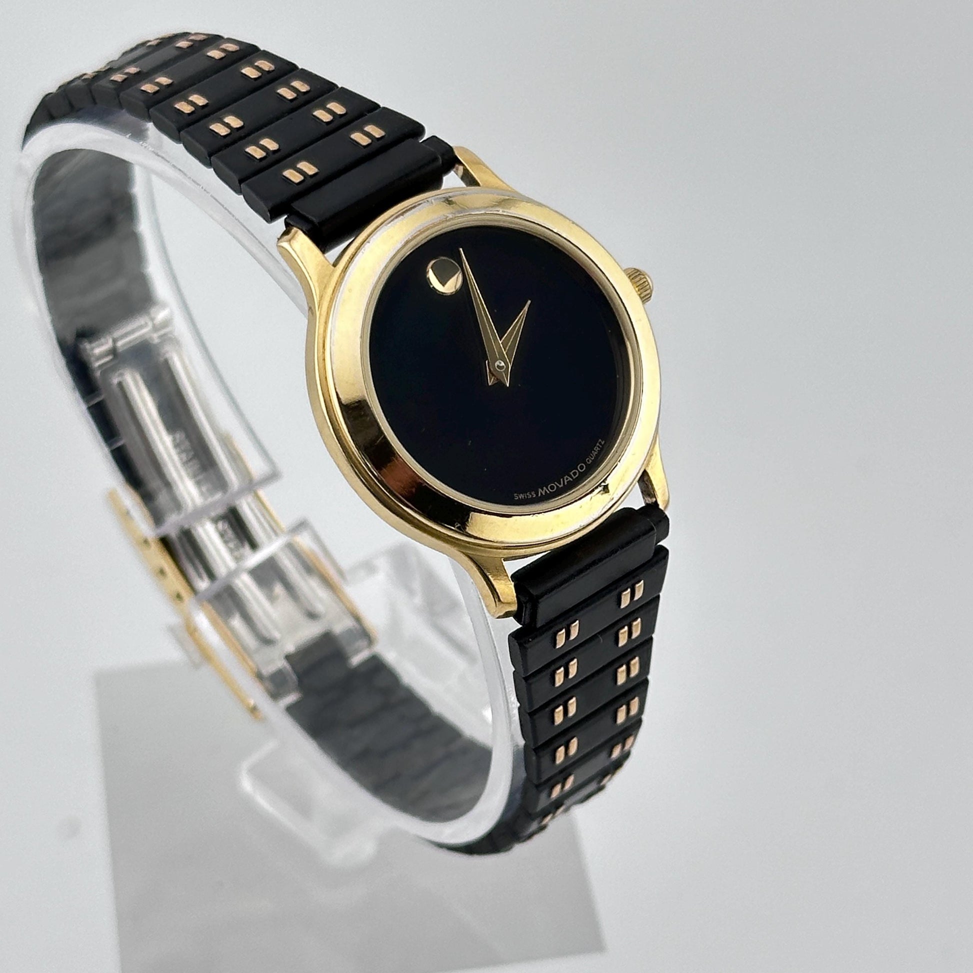 Movado Black and Gold Museum Dial Ladies 26mm Watch