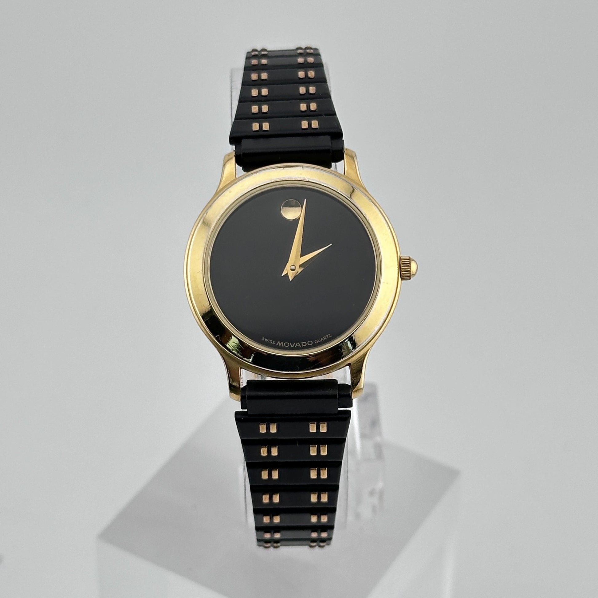 Movado Black and Gold Museum Dial Ladies 26mm Watch