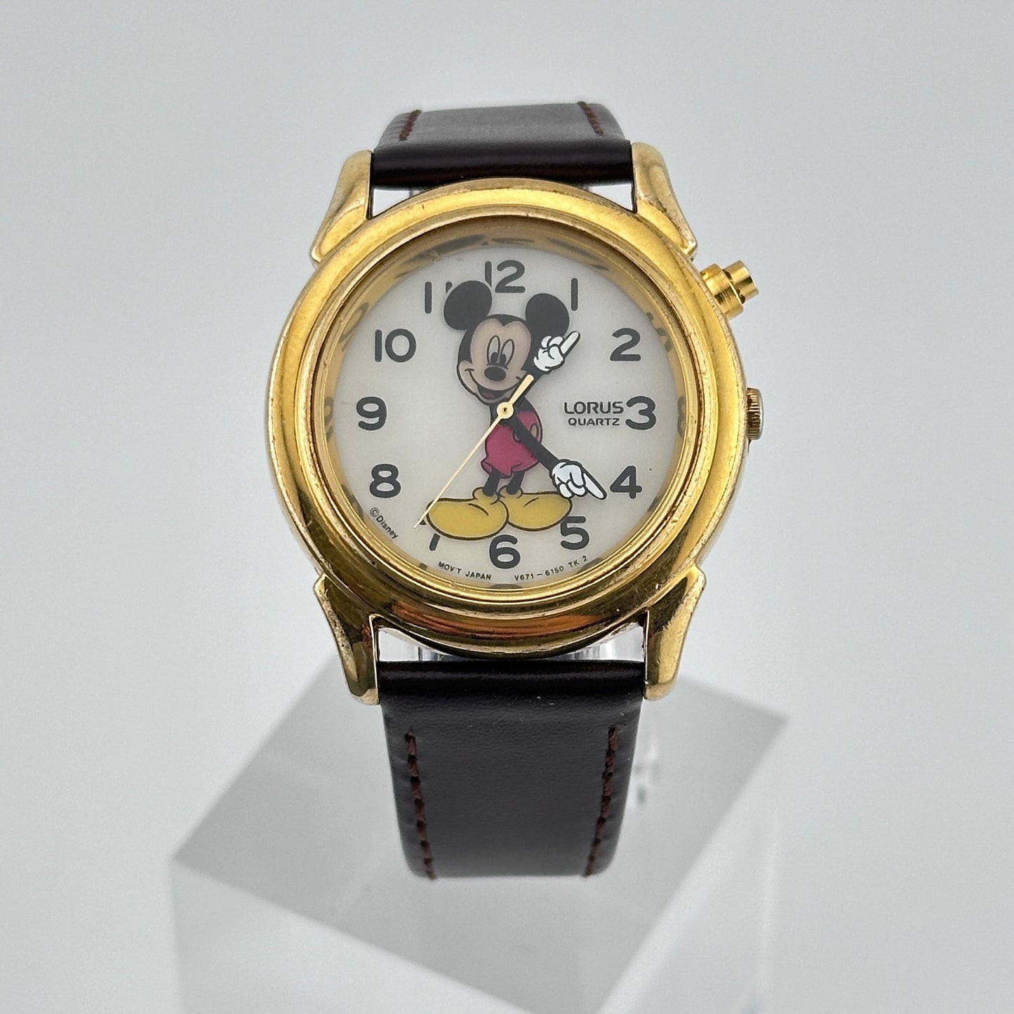 Mickey Mouse 30mm Gold Tone Midsized Quartz Watch