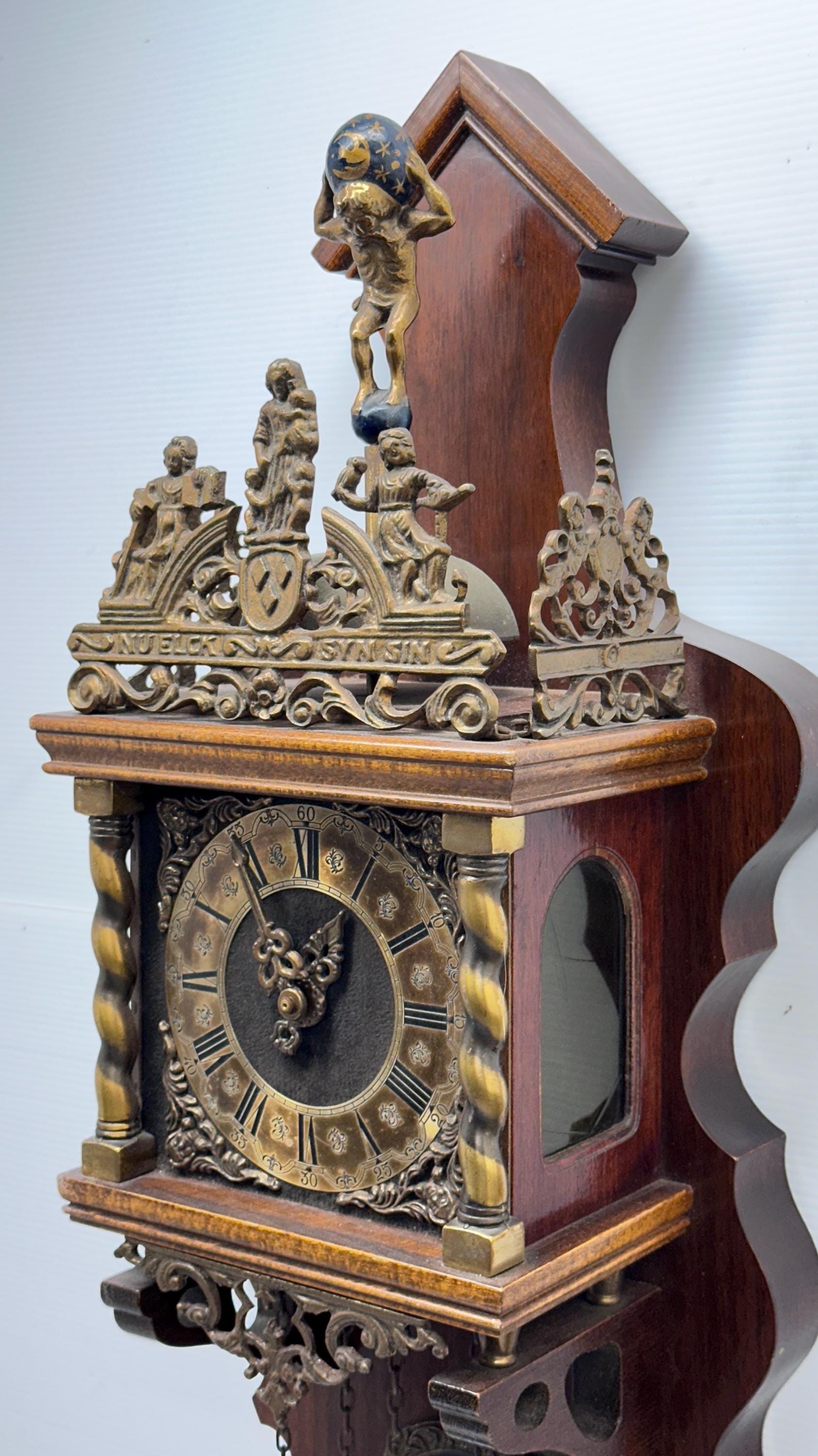 Dutch Zaanse Zaandam Pendulum Atlas Clock Warmink Wuba