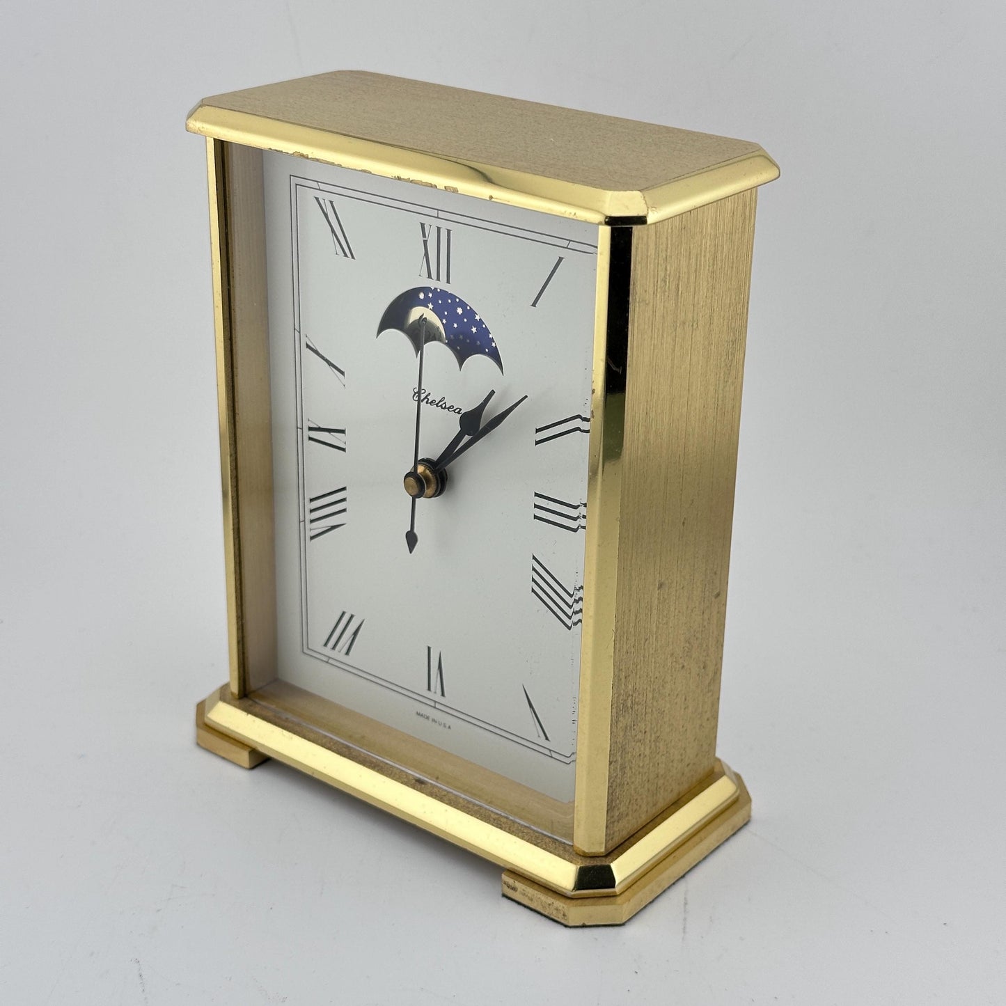 Vintage Chelsea Mantle Clock with Time and Moonphase