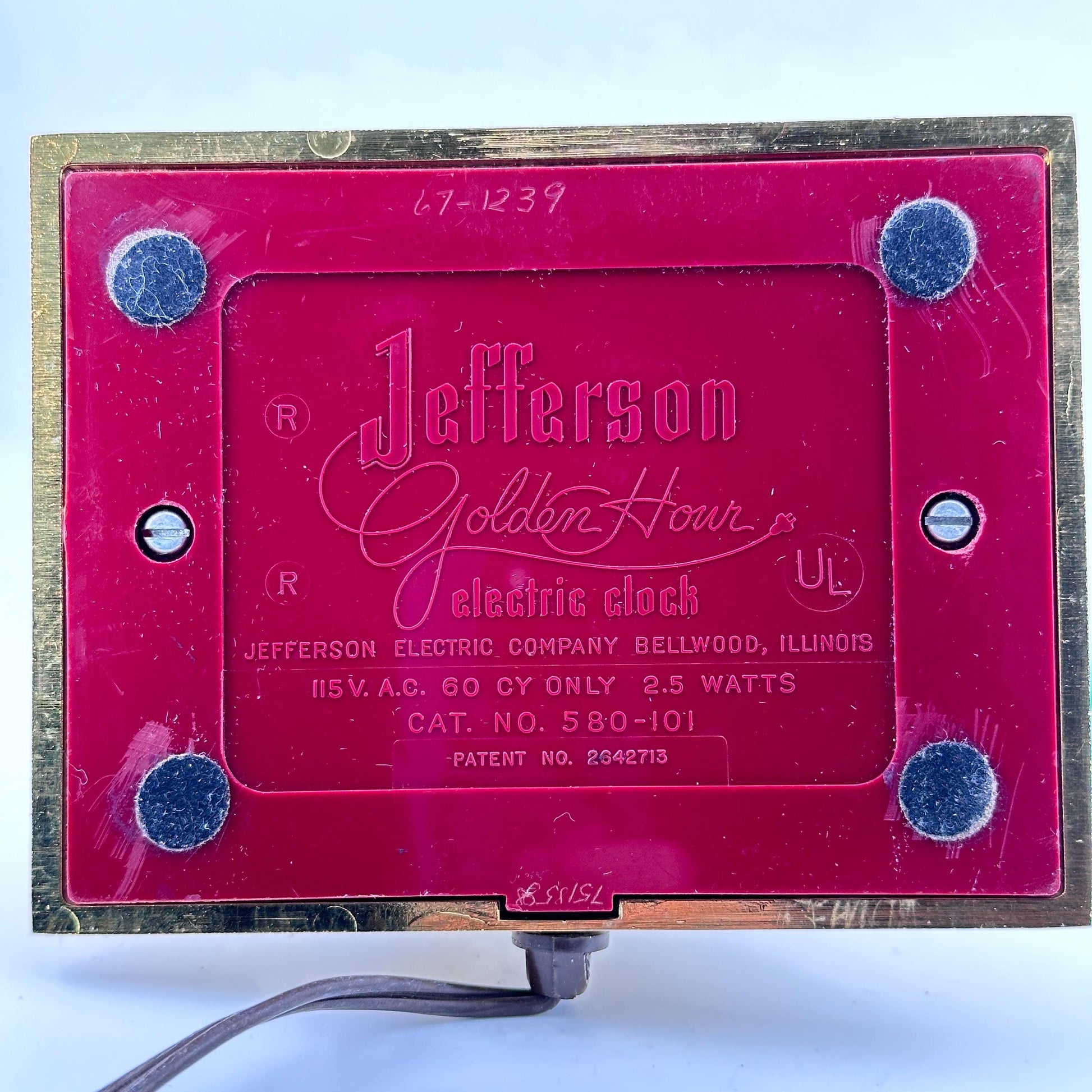 Jefferson Golden Hour Mystery Clock 1956