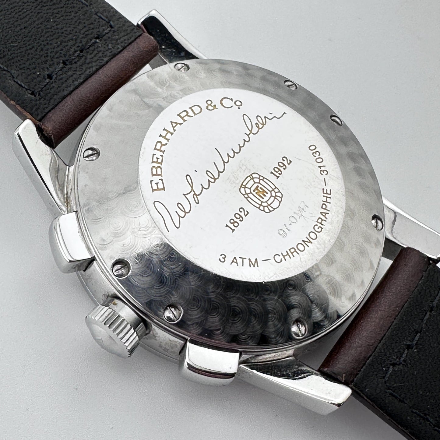 EBERHARD Tazio Nuvolari 31030.5 Chronograph black Dial Automatic Men's 40mm Wrist Watch c.1992