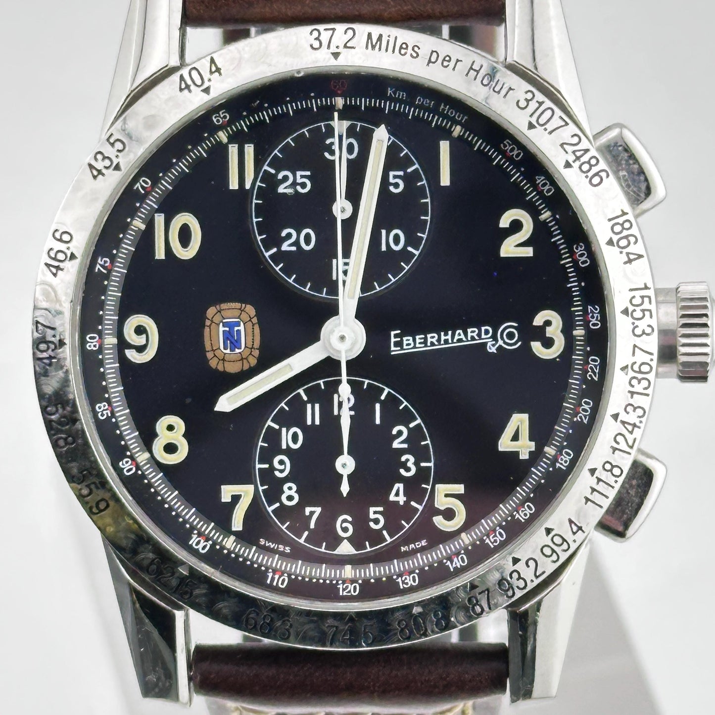 EBERHARD Tazio Nuvolari 31030.5 Chronograph black Dial Automatic Men's 40mm Wrist Watch c.1992