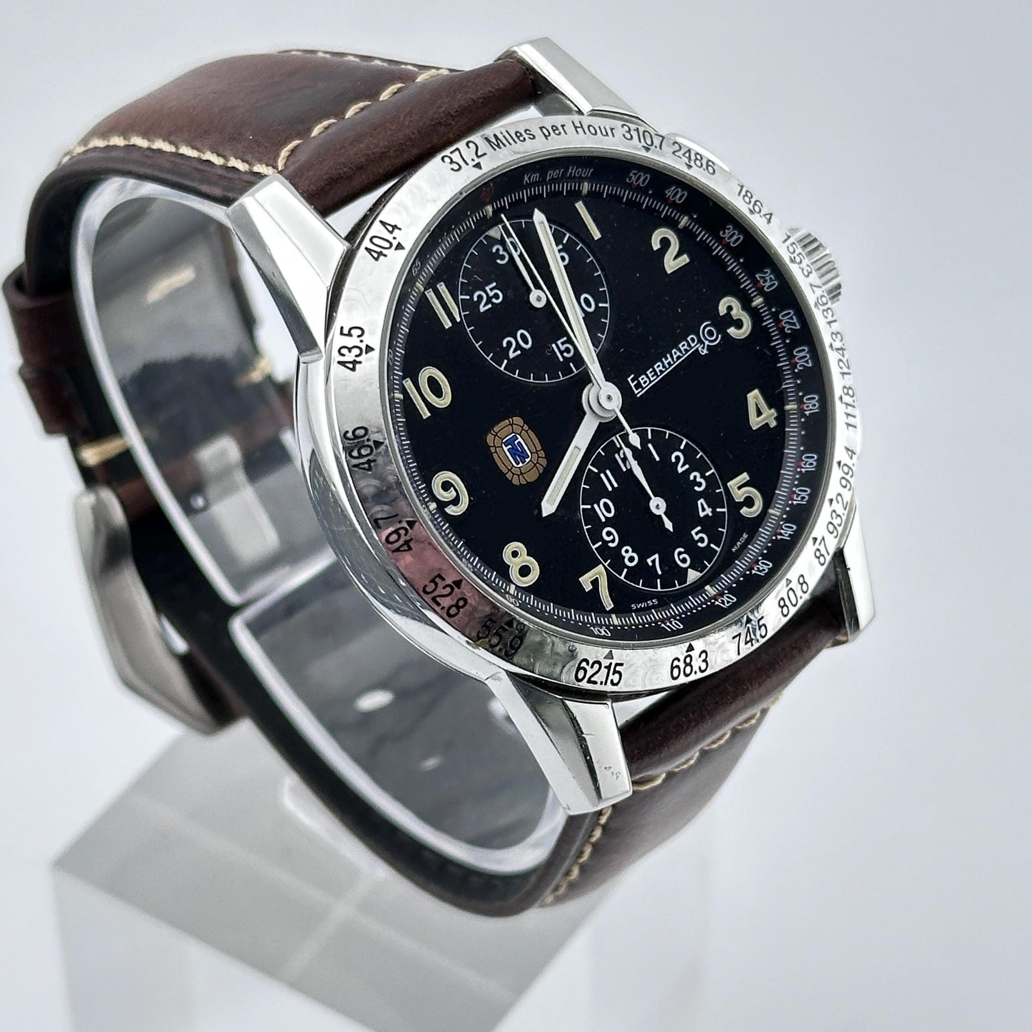 EBERHARD Tazio Nuvolari 31030.5 Chronograph black Dial Automatic Men's 40mm Wrist Watch c.1992