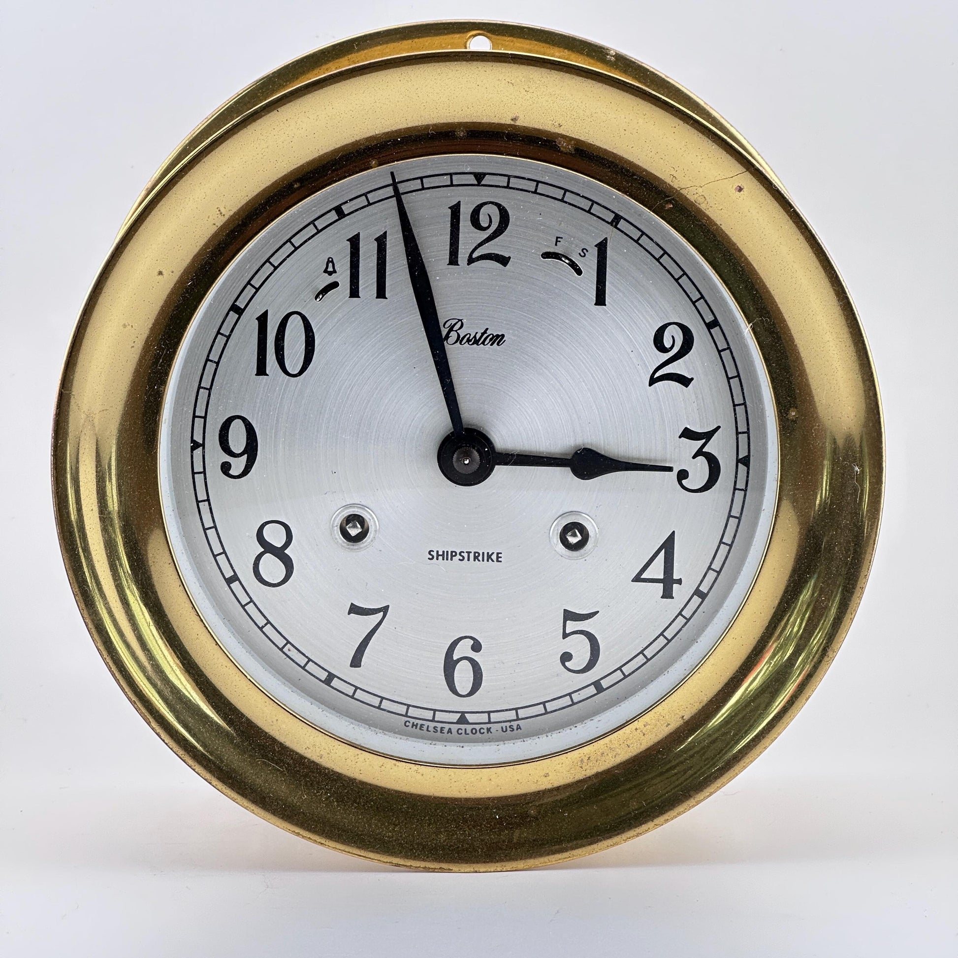 Chelsea Boston 8-day Shipstrike 7.5" Brass Ship Clock c. 1987
