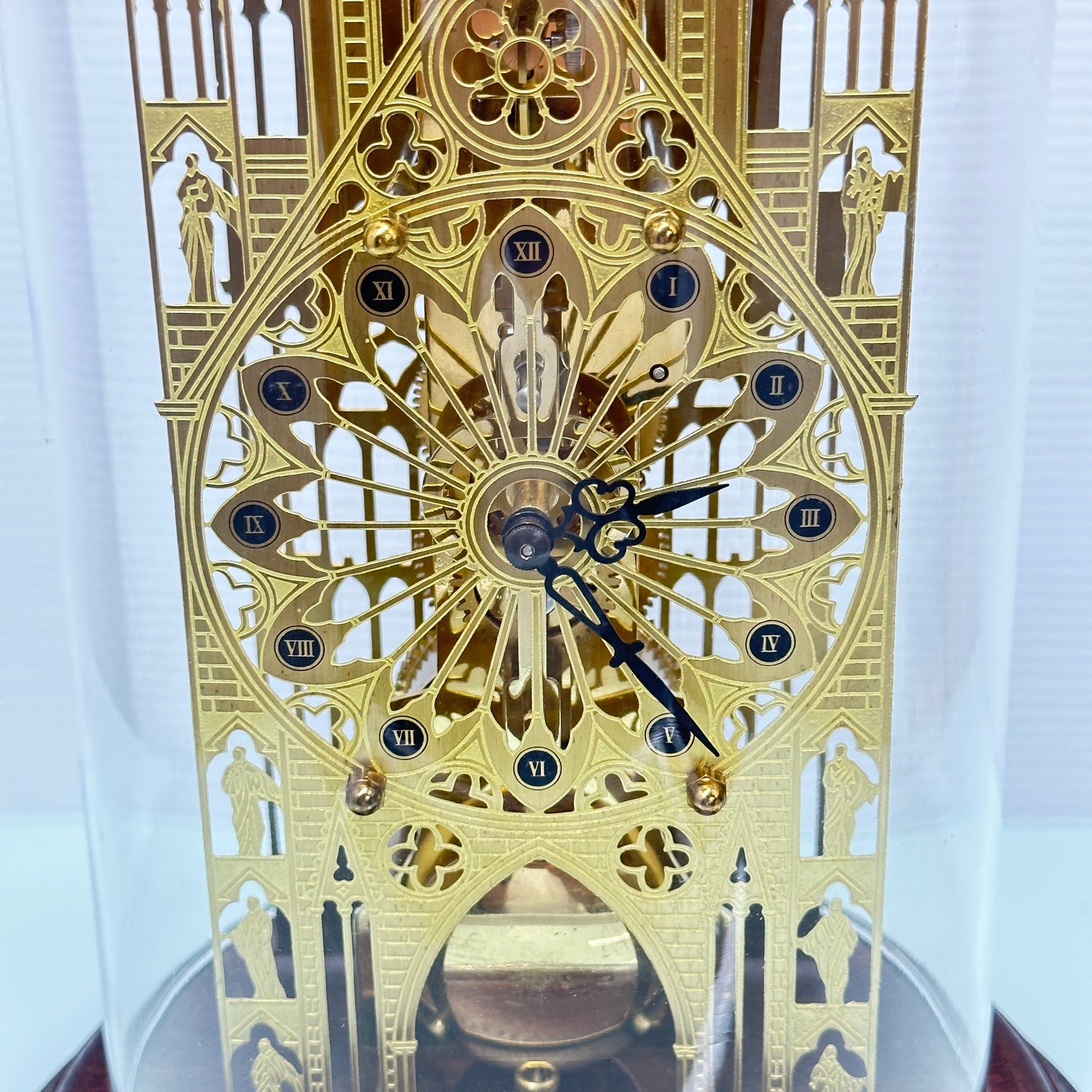 York Minster Cathedral Skeleton Clock Under Glass