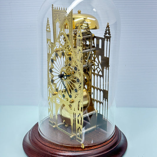 York Minster Cathedral Skeleton Clock Under Glass
